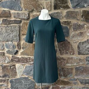 MM.LaFleur Green Sheath Dress Size 6 Career Work Office Midi